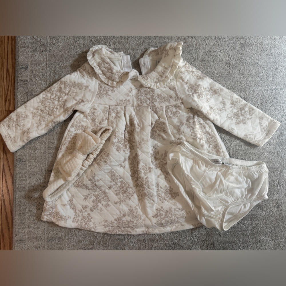 Janie and Jack Floral Quilted Baby Dress with Bloomers